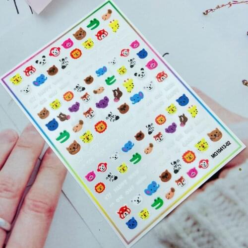 Fashion Hot Selling 3d DIY Japanese Style Back Glue Nail Stickers New Designs Lovely Cats& Dogs Dry Nail Decals Manicure Women