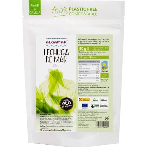 Algae sea lettuce (Ulva) in organic flakes