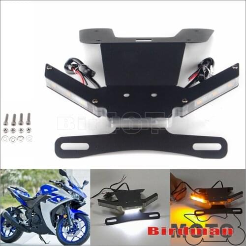 Motorcycle License Plate Holder Tail Tidy LED Signal Light Eliminator for Yamaha MT-25 MT-03 YZF-R3 2015-2020 YZF-R25 2014-2020