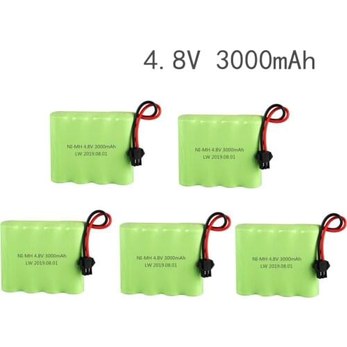 4.8v 3000mah Ni-MH Rechargeable Battery For Rc toy Car Tank Robot Gun Boat NiMH Battery AA 4.8v 2400mah Battery Pack