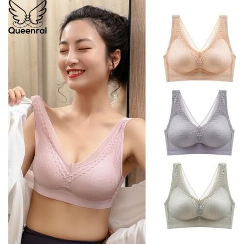 Underwear Seamless Bra Cooling Gathers Shock-proof Pad bralette Push Up Bra Beauty Back Soft Intimate Vest-style Thai Latex 6.0