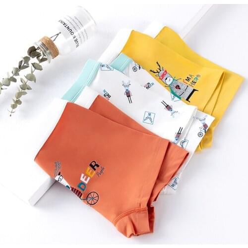 Boys Underwear Ag+ Antibacterial Cotton (60s ) Childrens Boxer Cartoon Shorts Babys Underpants 3 Pieces/Lot Tobani