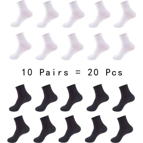 Socks Men Cotton white Black Spring Winter Solid Color Crew Socks Male Breathable Socks pack 1 ser Meias 10Pairs 20Pcs 1 lot Sox