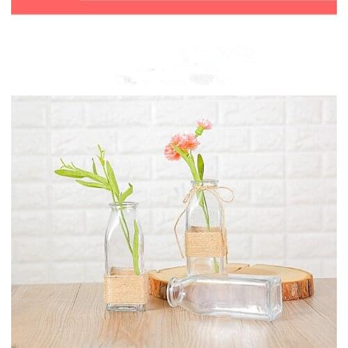 1PC New Glass Transparent Square Wshing Glass Vase Flower Arranging Straight Body Vase Container LF 167
