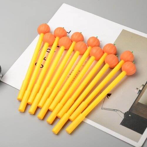 E4 new pumpkin head pen stationery pen easy to eliminate the friction neutral silica gel Halloween Pumpkin Stationery office