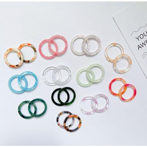 New Colorful Transparent Acrylic Geometric Round Marble Pattern Ring Resin Acetate Board Rings for Women Girls Jewelry кольца