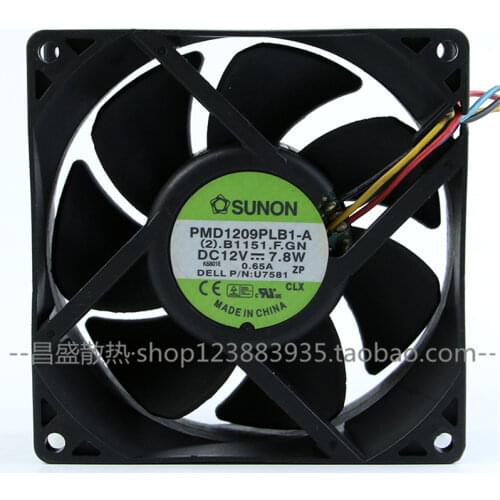 PMD1209PLB1-A U7581 12V 7.8W 9032 9CM 4-wire fan