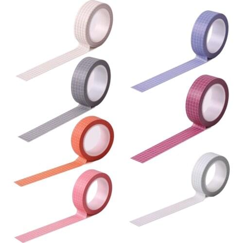 Pure Color Grid Material Lattice And Paper Tape DIY Hand Account Decoration Tape Stationery