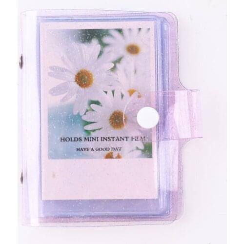 64pockets Large-capacity Jelly Color Sequins PVC Photo Album Business Card Holder Camera Film Ticket Storage Folder Note Holder