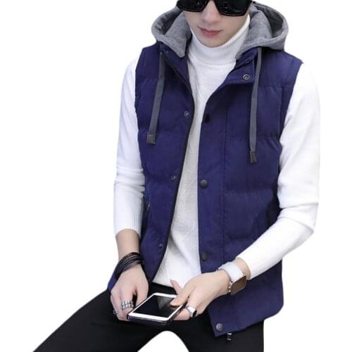 Winter thicken hooded sleeveless boys clothing slim high quality large size XXXXL men parka casual zipper warm male parkas