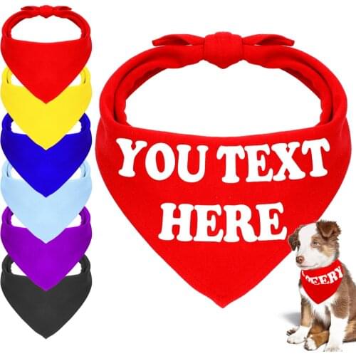 Custom Dog Bandana Collar Personalized Cotton Pet Bandanas Scarf Collar For Small Medium Large Dogs Accessories Neckerchief
