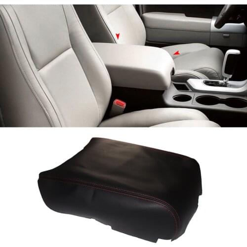 Soft Leather Armrest Cover For Toyota Tundra 2007 2008 2009 2010 2011 2012 2013 Car Center Control Armrest Box Skin Cover Trim