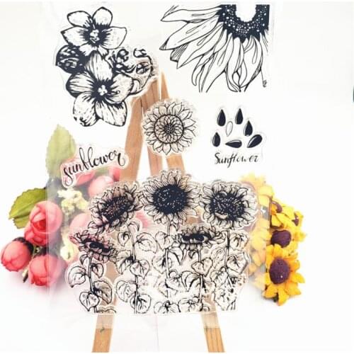 Sunflower Silicone Seal Stamp DIY Scrapbooking Embossing Photo Album Decoration R7RC