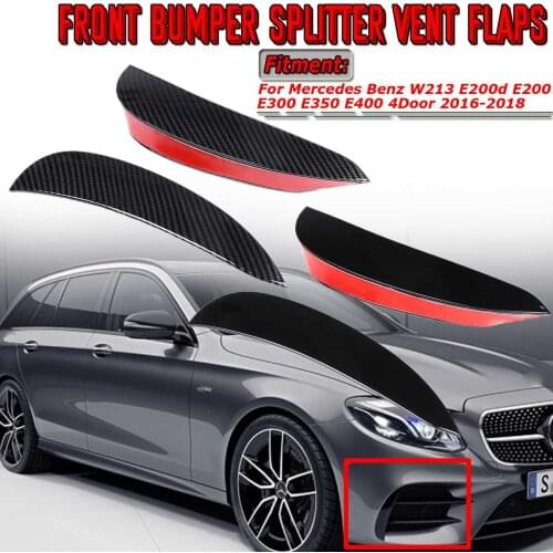 A Pair Car Front Bumper Lip Splitter Spolier For Mercedes For Benz E Class W213 E200d E200 E300 E350 E400 4Dr For AMG 2016-2018