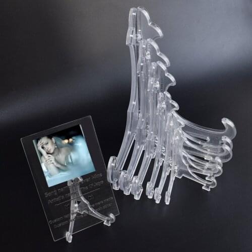 Foldable Transparent Acrylic Triangle Bracket Wedding Seat Card Display Show Stand Collectibles Easel Medal Badge Stand Holder