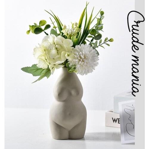 Modern Female Body Art Ceramic Vase Plants Flower Pot Vase Craft Planter Container Home Tabletop Decoration Utensils Nice Gift
