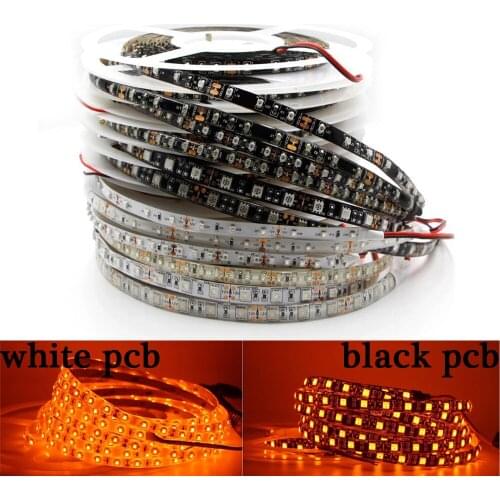 True Orange no Amber Yellow DC 12V led strip lights waterproof 3528 5050 SMD 60leds/m 120leds/m Car Tail Lamp Stop Indicator