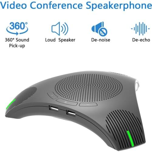 360° Omnidirectional Microphone Echo Cancellation High Definition for Meetings Games Lectures Phone USB Bluetooth Microphones