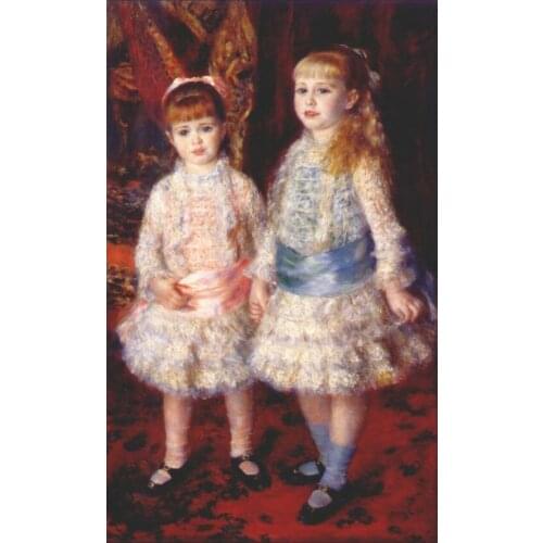 High quality Oil painting Canvas Reproductions Pink and Blue (1881) By Pierre Auguste Renoir hand painted