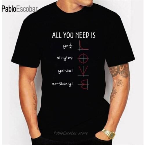 Funny Mathematics Pun Pattern Tshirt Short-sleeved Cotton T-Shirt japanes Men Tee Shirt Tee All You Need Is Love Equations