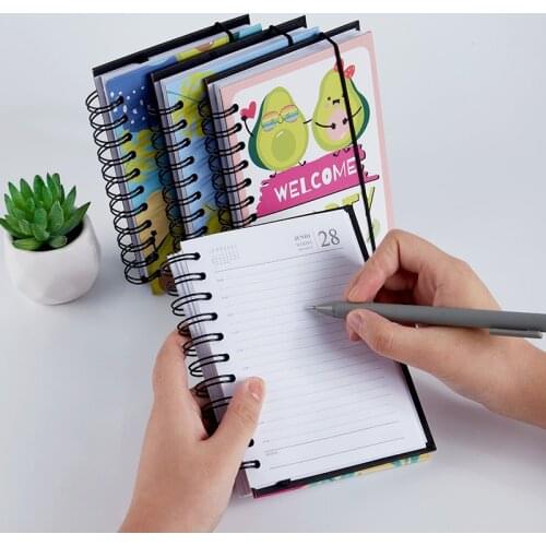 2022 Diary Notebook A6 Coil Spiral Journal Double Side Notepad Painted Cover Waterproof Material Notebooks School Office Supplie
