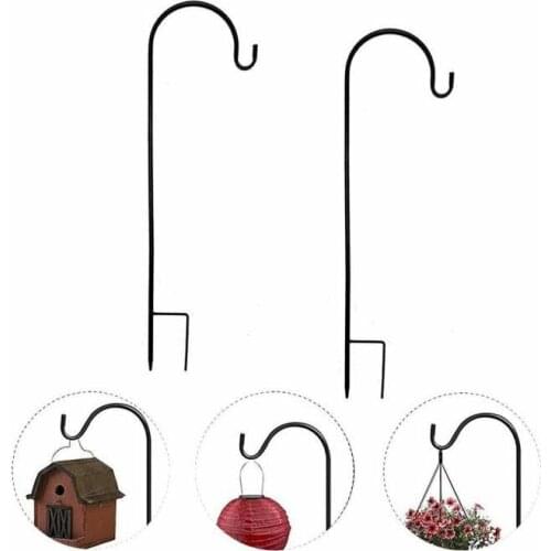 1pc Shepherd Hook Garden Wrought Iron Stake Outdoor Plant Flower Basket Hanger Basket Hook Garden Decoration