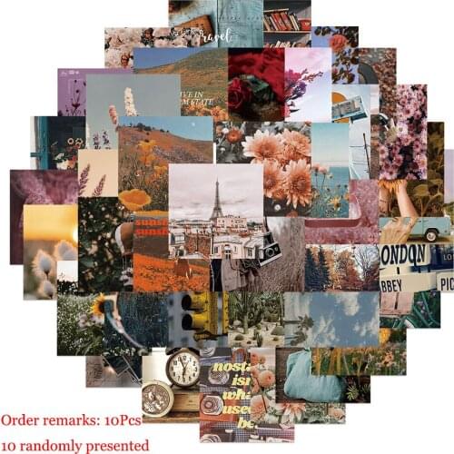 10/30/50 Pcs Ins Small Fresh Beautiful Scenery Poster Stickers Fridge Phone Laptop Luggage Wall Notebook Graffiti Kids Toys Gift