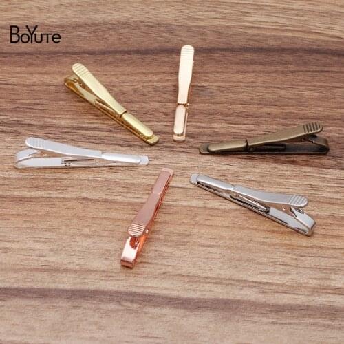 BoYuTe 10Pcs 55*5MM Plain Tie Clip Classic 6 Colors Plated Mens Tie Clip