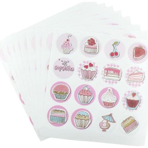 160pcs Pink Cake Sticker Round Kawaii Thank Sticker DIY Wedding Birthday Gift Wrapping Baking Cake Strawberry Handmade Sticker