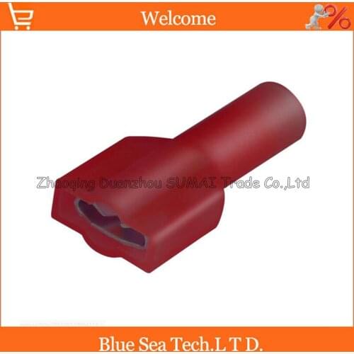 200pcs/lot Red female FDFNY1.25-250 cold-pressed terminal Insulated Terminal For 0.5-1.5mm2 , 22-16 AWG Wire 10A
