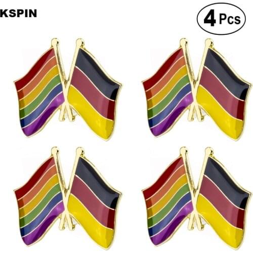 Rainbow Germany Flag Pin Lapel Pin Badge Brooch Icons 4pcs