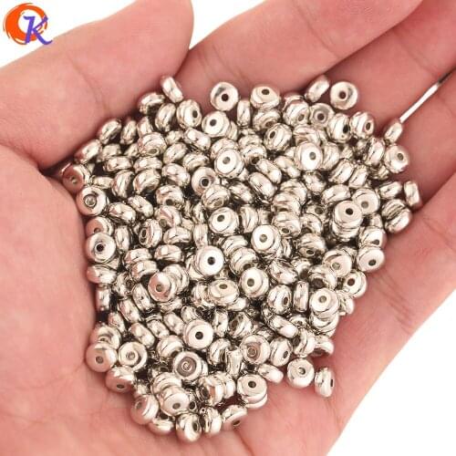 Cordial Design 6MM 2000Pcs Acrylic Beads/Earring Findings/Rhodium Plating/Coin Shape/DIY Beads/Hand Made/Jewelry Accessories