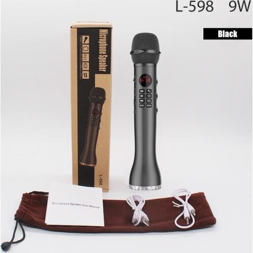 Bluetooth condenser microphone karaoke speaker wireless mic karaoke 9w TF card music play microphone for Android phone computer