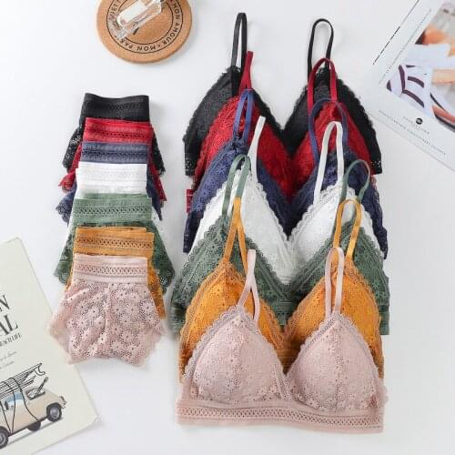 Women Seamless Underwear Backless Vest Sexy Lace Bra Sets Panties Padded Ultrathin Bralette Female Lingerie Briefs Intimates