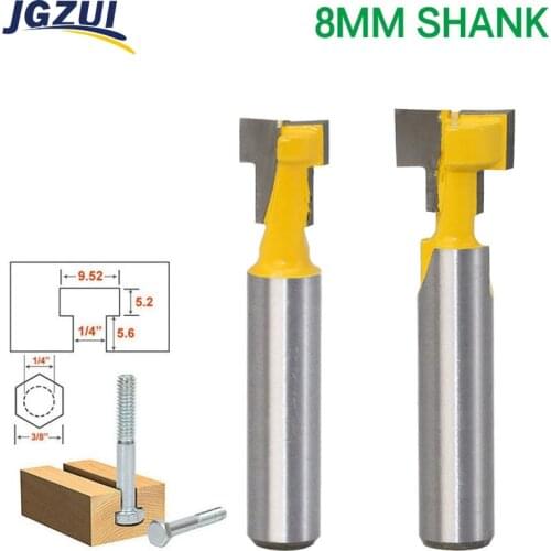2pcs 8mm Shank T-type Keyhole Router Bits for Wood Milling Cutter Woodworking Tools Wood Cutter Frame Hanging Wall Cutting Tools