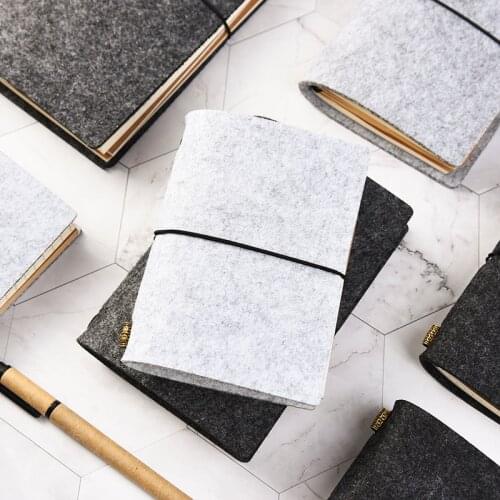 Wool Felt Cover Notebook Refillable Handbook Standard Portable Passport Planner Journal Vintage Fabric Note Book For Students