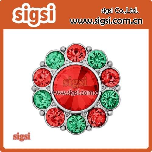 Beautiful red and green crystal fashion acrylic rhinestone button