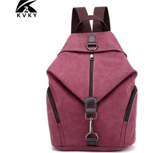 KVKY Canvas Women Backpack School Bags For Girls Backpacks Fashion Women New Tassel Shoulder Bags