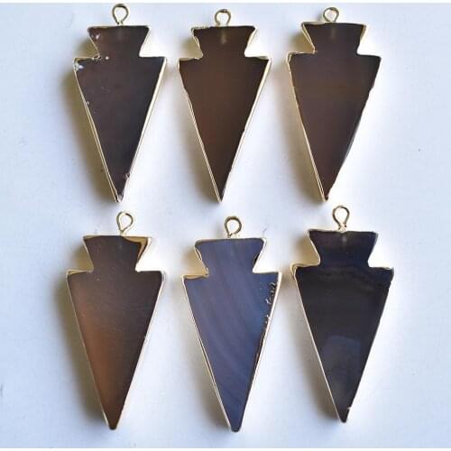 Fashion hot selling natural grey onyx gold Lace Necklace Pendant for Jewelry making wholesale 6pcs/lot free shipping