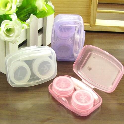 LIUSVENTINA Portable Affordable Simple Type Cute Colourful Solid Contact Lens Case Box Container for Color Lenses Gift for Girls