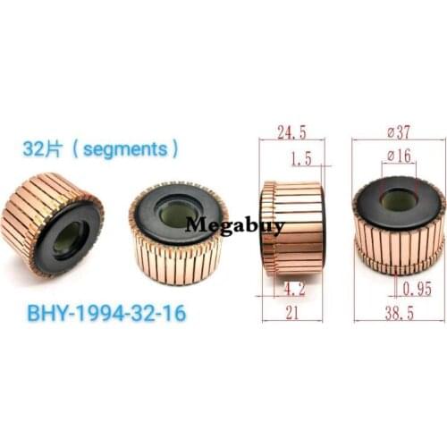 16*37*24.5mm 32p Copper Bars Alternator Electric Motor Commutator Copper Commutator Armature Commutator