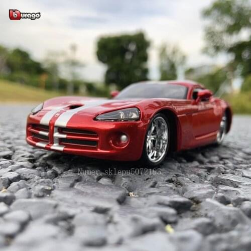 Bburago 1:32 Dodge Viper Simulation alloy car model plexiglass dustproof display base packaging series Collect gifts toy