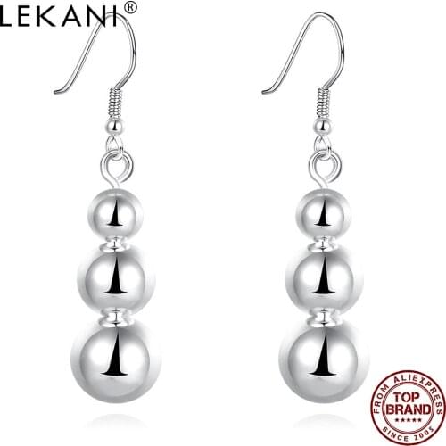 LEKANI Fashion Popular Long Ball-shaped Drop Earrings For Women Romantic Anniversary Copper Jewelry Hot Gift For Girlfriend