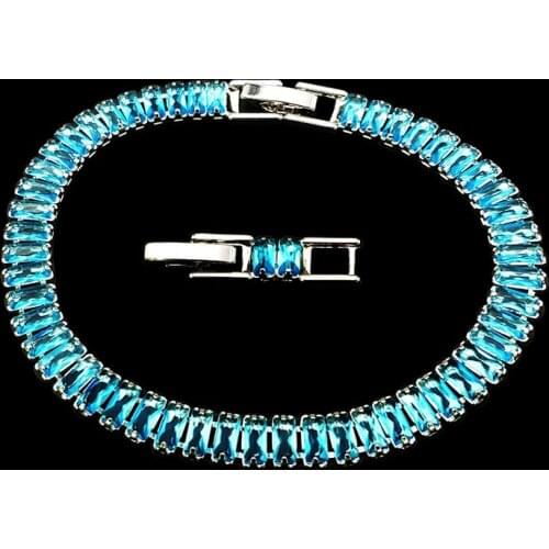 Funmode Fashion Design Blue Cubic Zircon Bracelets ladies Women Bracelets Accessories Pulsera Wholesale FB139