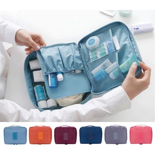 Cosmetic Makeup Organizer Storage Bag Travel Bag Skincare Storage Zipper Bag Bathroom Storage Organizer Box 14 Colors