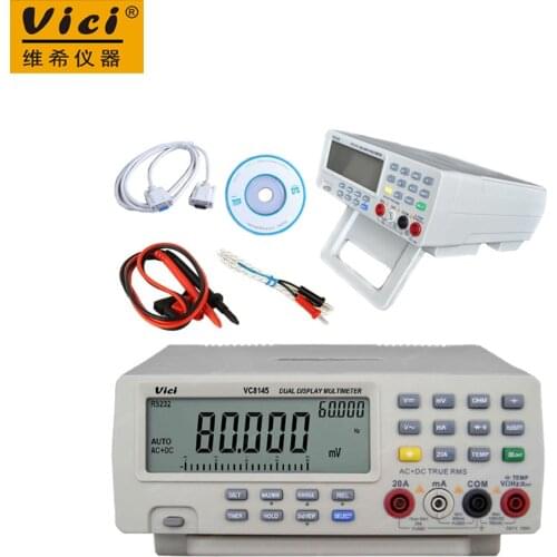 Vici VICHY VC8145 DMM Digital Bench Multimeter Temperature Meter Tester PC Analog 80000 counts Analog Bar Graph
