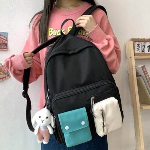 2021 New Large Capacity Waterproof Nylon Women Backpack Korean Multi-pocket Young Girl Travel Bag College Schoolbag for Girls