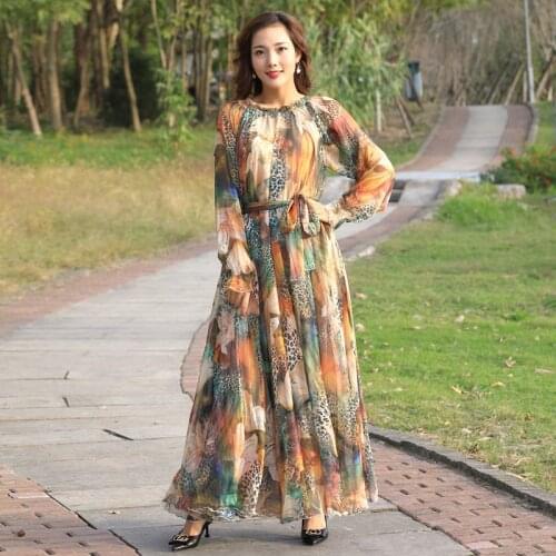 2020 New Arrivals Floral Long Sleeve maxi dress Bohemia dress plus size celebrity/graduation/Dinner Dress Flowy Beach Sundress