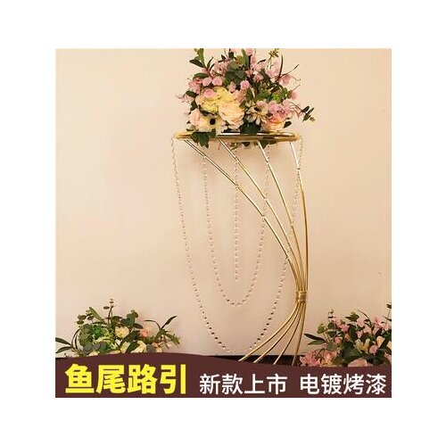 New electroplating process golden wedding props fish tail road lead wedding scene layout window crystal ornaments