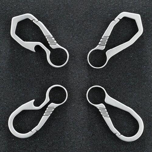 Outdoor Lightweight Titanium Key Chain Quick-release Key Ring Holder Outdoor climbing holds carabiner